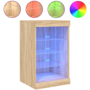 vidaXL Buffet avec lumières LED chêne sonoma 41x37x67 cm pas cher