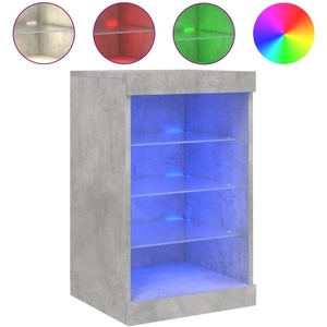 vidaXL Buffet avec lumières LED gris béton 41x37x67 cm pas cher
