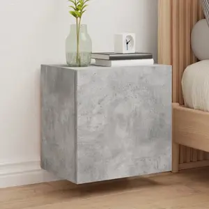 vidaXL Meuble TV mural gris béton 40,5x30x40 cm bois d'ingénierie pas cher