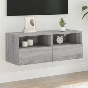 vidaXL Meuble TV mural sonoma gris 80x30x30 cm bois d'ingénierie pas cher