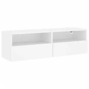 vidaXL Meuble TV mural blanc 100x30x30 cm bois d'ingénierie pas cher