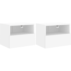 vidaXL Meubles TV muraux 2 pcs blanc 60x30x30 cm bois d'ingénierie pas cher