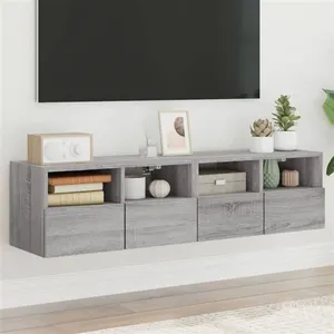 vidaXL Meubles TV muraux 2pcs sonoma gris 60x30x30cm bois d'ingénierie pas cher