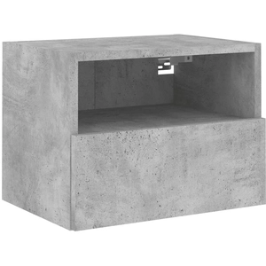 vidaXL Meuble TV mural gris béton 80x30x30 cm bois d'ingénierie pas cher