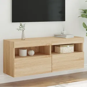 Comparateur de prix : vidaXL Meuble TV mural avec lumières LED chêne sonoma 100x30x40 cm