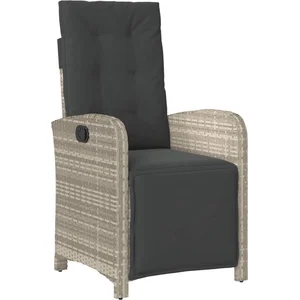 vidaXL Chaise inclinable de jardin avec repose-pied gris clair rotin pas cher