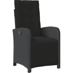 Comparateur de prix : vidaXL Chaise inclinable de jardin et repose-pied noir résine tressée