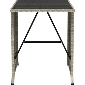 vidaXL Ensemble de bistro 3 pcs et coussins gris clair résine tressée pas cher
