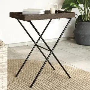 Comparateur de prix : vidaXL Table à plateau pliable marron 65x40x75 cm résine tressée