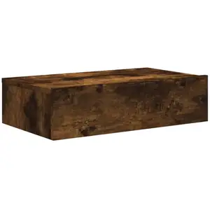 vidaXL Meuble TV avec éclairage LED chêne fumé 60x35x15,5 cm pas cher
