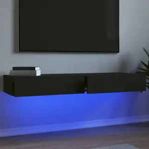 Comparateur de prix : vidaXL Meubles TV avec éclairage LED 2 pcs noir 60x35x15,5 cm