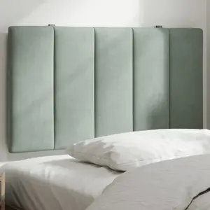 vidaXL Coussin de tête de lit gris clair 80 cm velours pas cher
