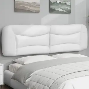 vidaXL Coussin de tête de lit blanc 193 cm similicuir pas cher