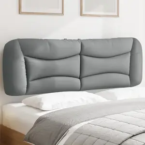 vidaXL Coussin de tête de lit gris clair 152 cm tissu pas cher