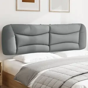 vidaXL Coussin de tête de lit gris clair 193 cm tissu pas cher