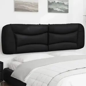 vidaXL Coussin de tête de lit noir 183 cm similicuir pas cher