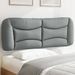 vidaXL Coussin de tête de lit gris clair 140 cm tissu pas cher