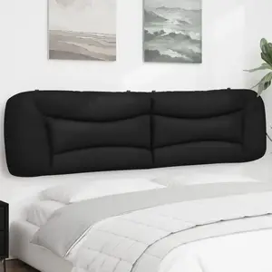 vidaXL Coussin de tête de lit noir 200 cm similicuir pas cher