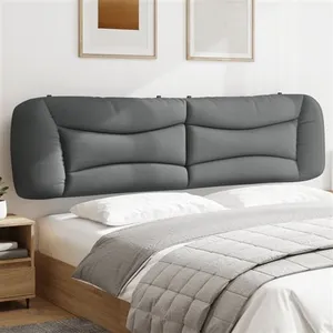 vidaXL Coussin de tête de lit gris clair 200 cm tissu pas cher