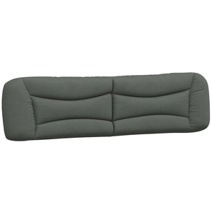 vidaXL Coussin de tête de lit gris foncé 200 cm tissu pas cher