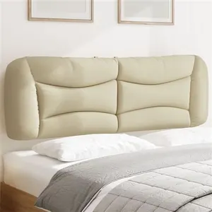 vidaXL Coussin de tête de lit crème 160 cm tissu pas cher