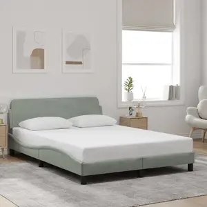 Comparateur de prix : vidaXL Cadre de lit avec tête de lit Gris clair 120x200 cm