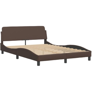 vidaXL Cadre de lit avec tête de lit Marron 120x200 cm Similicuir pas cher