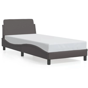 Comparateur de prix : vidaXL Cadre de lit avec tête de lit Gris 120x200 cm Similicuir