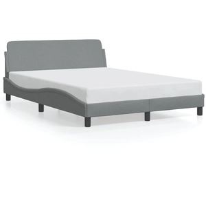 vidaXL Cadre de lit avec tête de lit Gris clair 120x200 cm Tissu pas cher