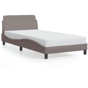 vidaXL Cadre de lit avec tête de lit Taupe 120x200 cm Tissu pas cher