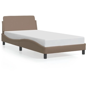 vidaXL Cadre de lit avec tête de lit Cappuccino 100x200 cm Similicuir pas cher