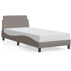 vidaXL Cadre de lit avec tête de lit Taupe 90x190 cm Tissu pas cher