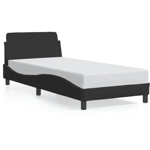 vidaXL Cadre de lit avec tête de lit Noir 100x200 cm Velours pas cher