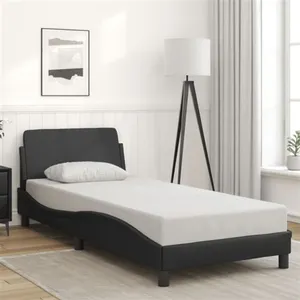 vidaXL Cadre de lit avec tête de lit Noir 80x200 cm Similicuir pas cher