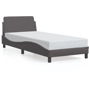 vidaXL Cadre de lit avec tête de lit Gris 80x200 cm Similicuir pas cher