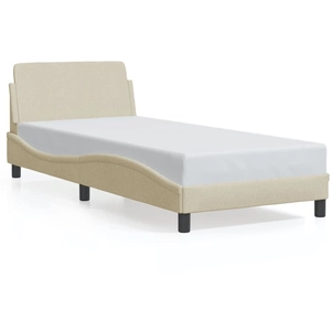 vidaXL Cadre de lit avec tête de lit Crème 80x200 cm Tissu pas cher