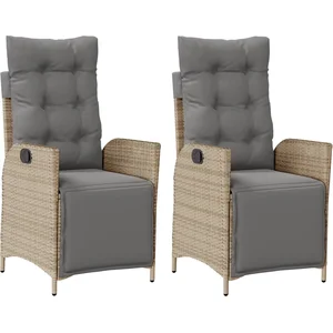 vidaXL Chaises inclinables de jardin lot de 2 avec repose-pied rotin pas cher