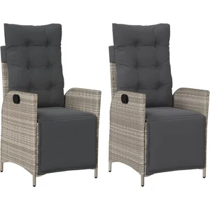 vidaXL Chaises inclinables de jardin lot de 2 avec repose-pied rotin pas cher