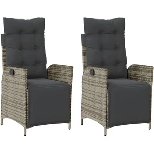 vidaXL Chaises inclinables de jardin lot de 2 et repose-pied rotin pas cher