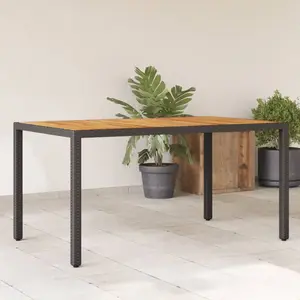 Comparateur de prix : vidaXL Table de jardin et dessus en bois d'acacia noir résine tressée