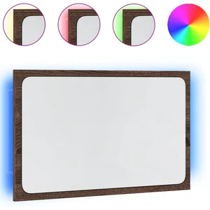 vidaXL Miroir de salle de bain à LED chêne marron bois d'ingénierie pas cher