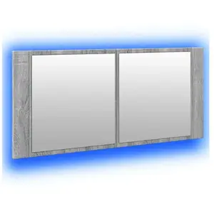 vidaXL Armoire à miroir à LED de bain gris sonoma 100x12x45 cm pas cher