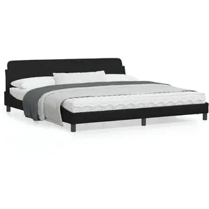 vidaXL Cadre de lit avec tête de lit Noir 200x200 cm Similicuir pas cher