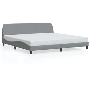 vidaXL Cadre de lit avec tête de lit Gris clair 200x200 cm Tissu pas cher