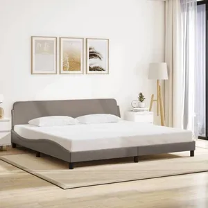 Comparateur de prix : vidaXL Cadre de lit avec tête de lit Taupe 200x200 cm Tissu