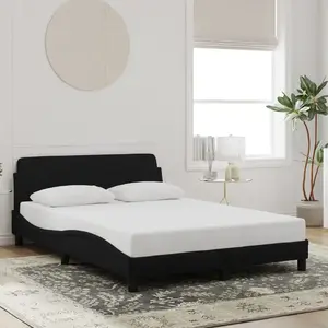vidaXL Cadre de lit avec tête de lit Noir 140x200 cm Velours pas cher