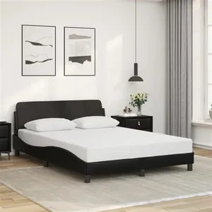 vidaXL Cadre de lit avec tête de lit Noir 140x200 cm Similicuir pas cher