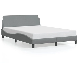 vidaXL Cadre de lit avec tête de lit Gris clair 140x200 cm pas cher