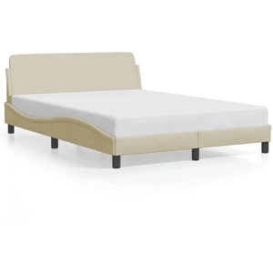 vidaXL Cadre de lit avec tête de lit Crème 140x200 cm Tissu