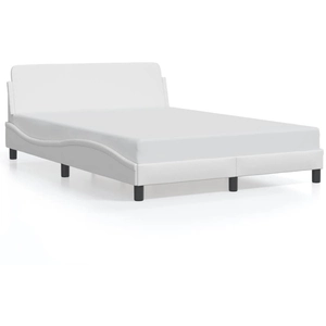 vidaXL Cadre de lit avec tête de lit Blanc 140x190 cm Similicuir pas cher